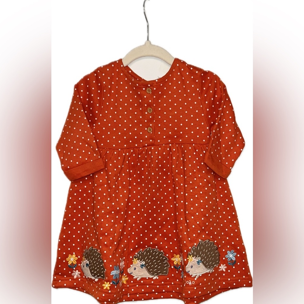 Orange Polka Dot Hedgehog Dress